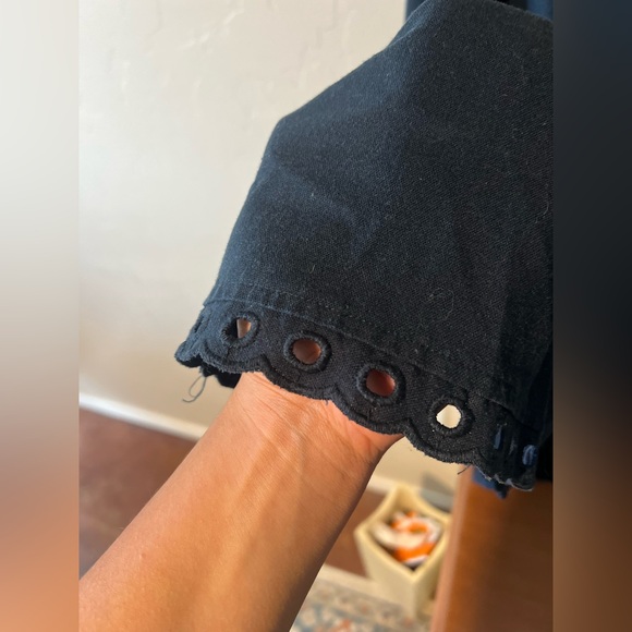 Moon River Navy Maxi Dress with Eyelet Details and Puff Sleeves
Size S - Picture 4 of 11